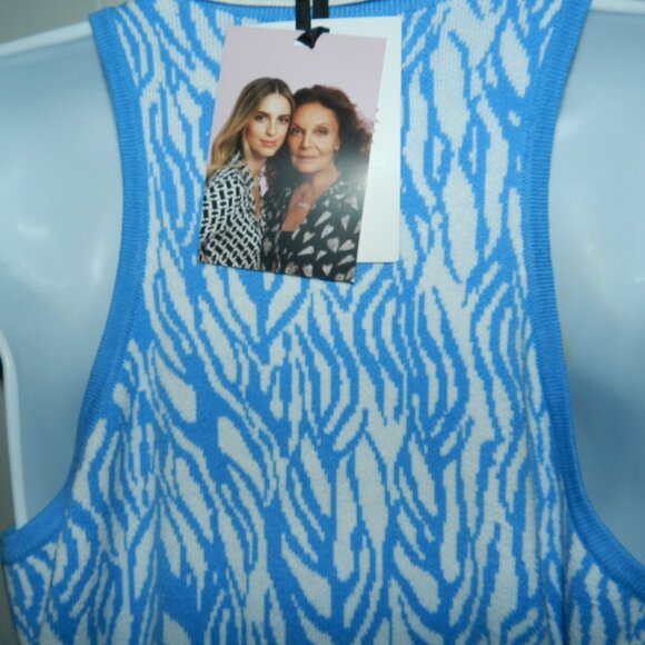 Diane Von Furstenberg X Target Collared Sea Twig Blue Wrap Dress M🆕📦⌚🏃🏻💨⚡🚚 - Picture 11 of 16